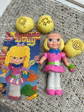 Vintage Hasbro Play-Doh Hairdo Dolly Pink Dress Fashion Doll